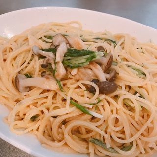 水菜とタラコの明太バター醤油パスタ！